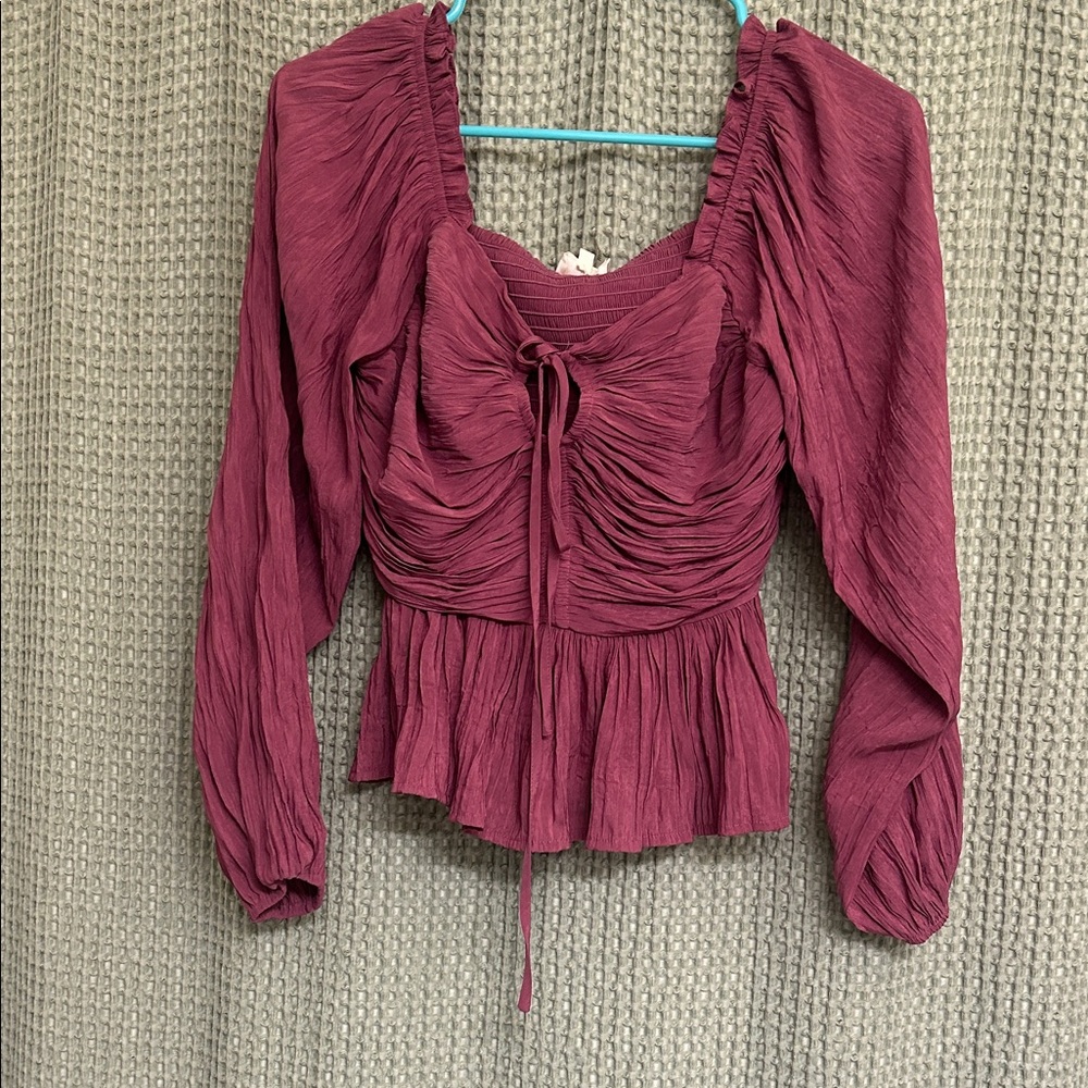 Entro Plum Ruched Blouse - Picture 1 of 4